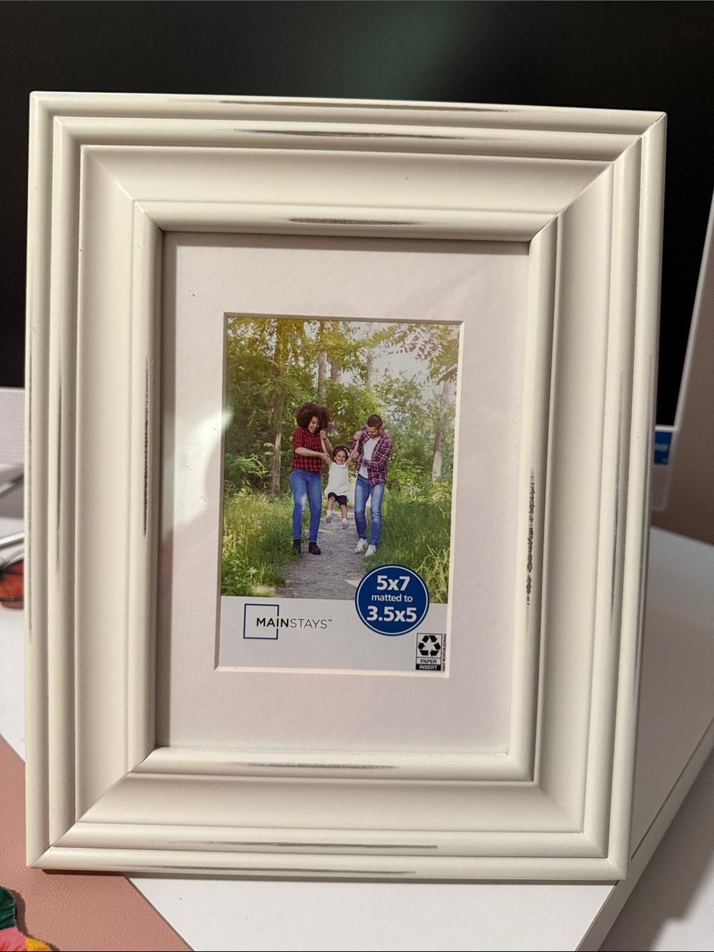 Mainstays Cream Distressed Layered Wood Picture Frame